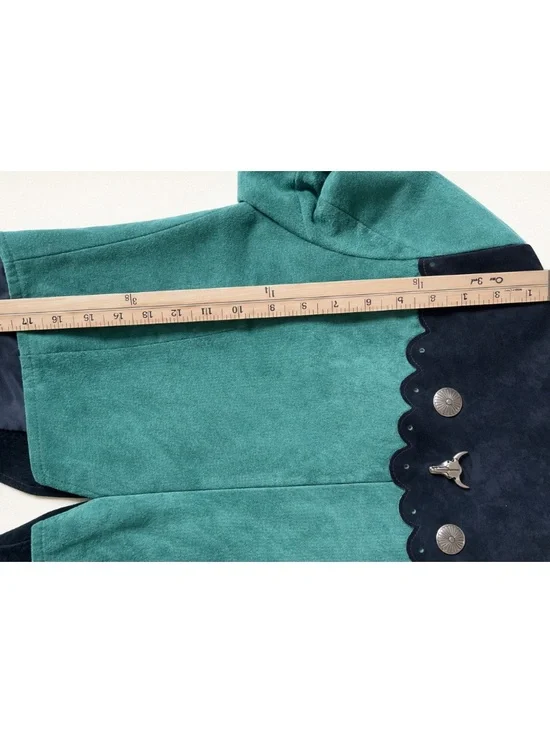 VINTAGE PIONEER WEAR WESTERN leather jacket green size M, cowgirl - Picture 6 of 8